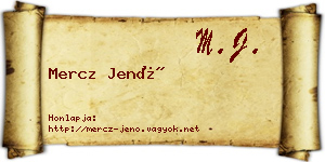 Mercz Jenő névjegykártya